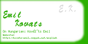 emil kovats business card